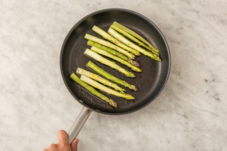 Cook the asparagus