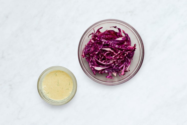 Pickle Cabbage and Make Dressing