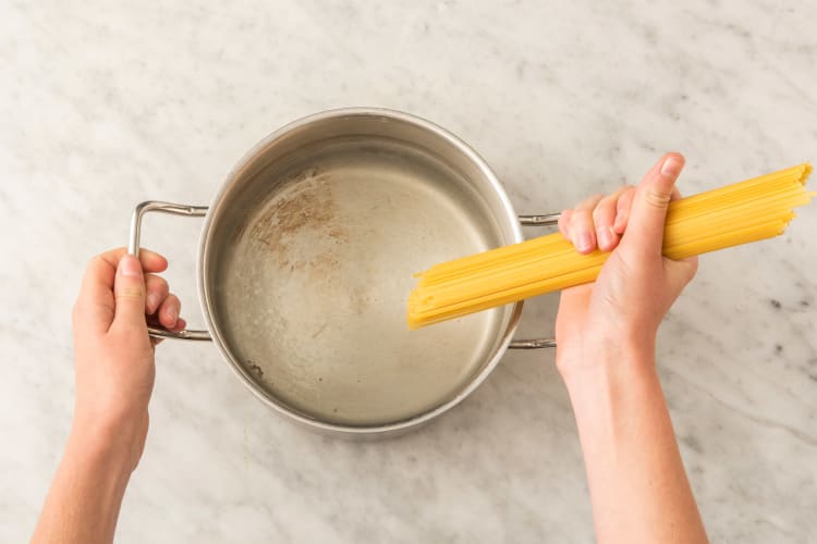 COOK LINGUINE & MAKE GARLIC CIABATTA