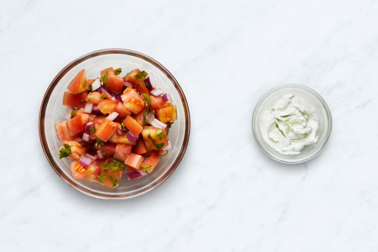 Make Salsa and Lime Sour Cream