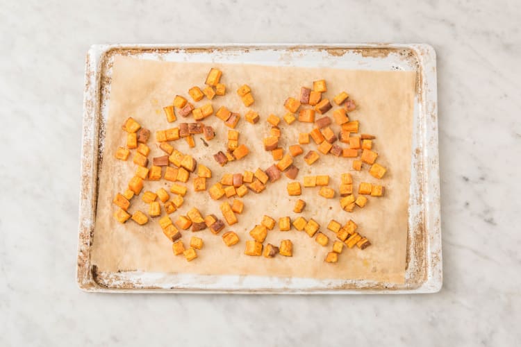 COOK RICE & SWEET POTATOES