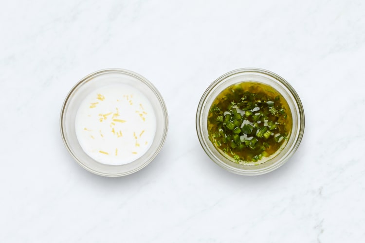 MAKE CHERMOULA AND LEMON CREAM