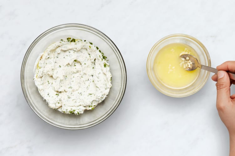 Mix Ricotta and Make Garlic Butter