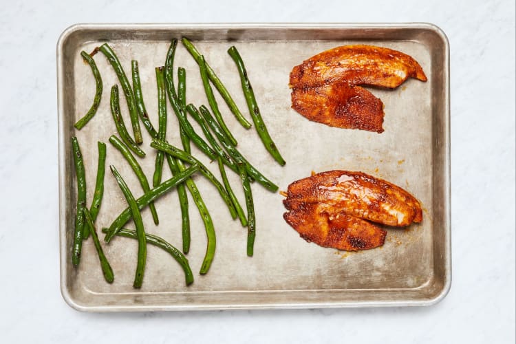 Roast Green Beans and Fish