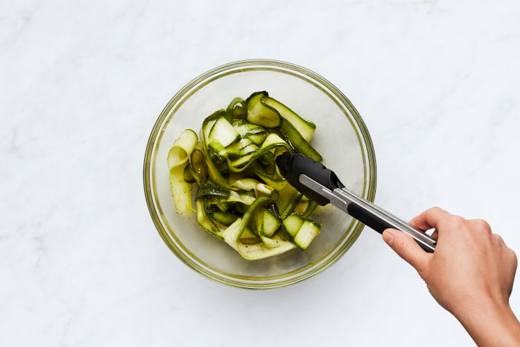 Marinate Zucchini and Prep Shrimp