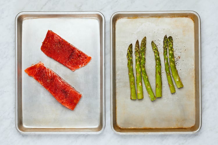 Season Asparagus and Trout