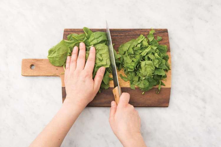 chop spinach