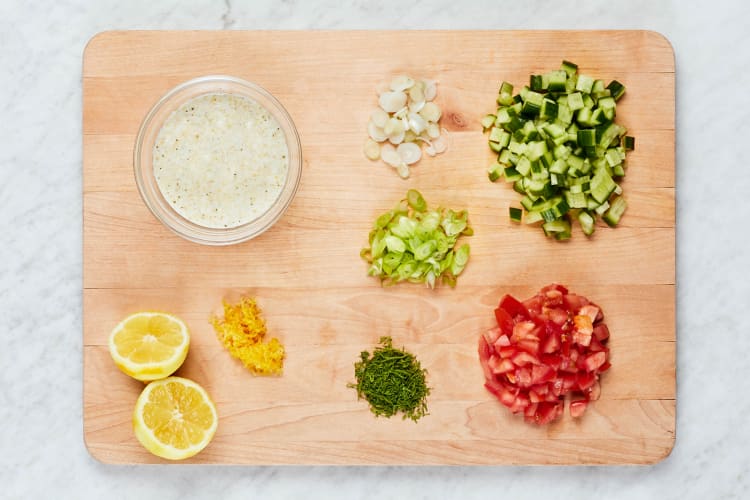 Finish Prep and Make Feta Dressing