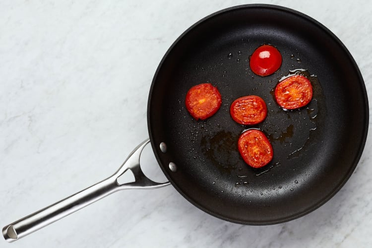 Griddle Tomatoes and Cook Patties