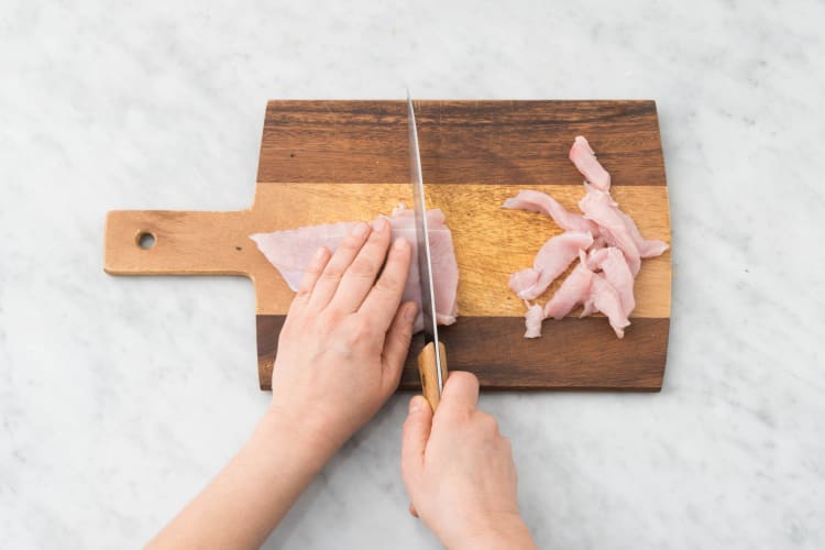 Hähnchen schneiden