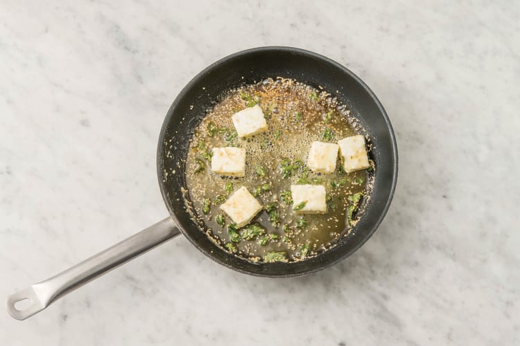 Cook the sesame feta