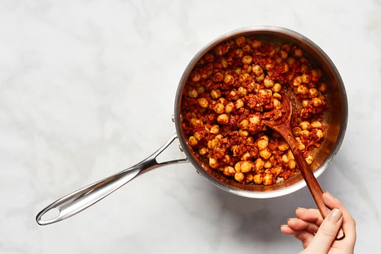 Cook Spices & Add Chickpeas