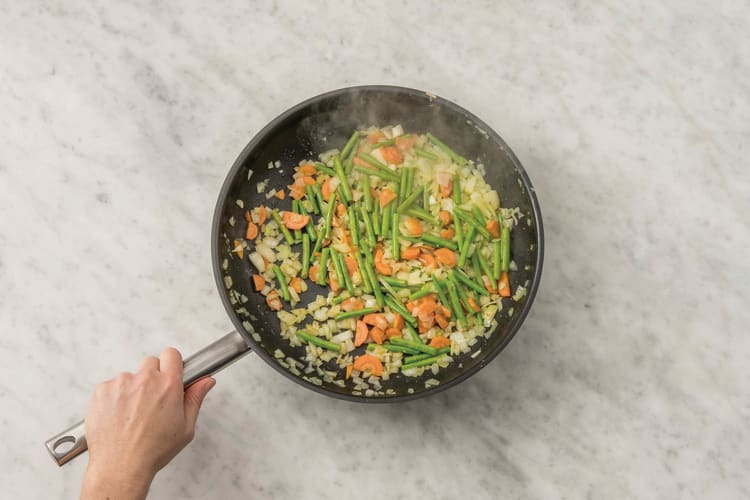 Cook the veggies