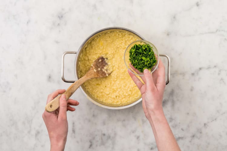 Risotto fertig stellen