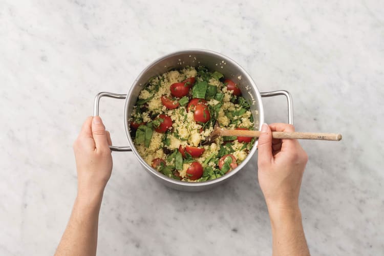 Make the couscous tabbouleh