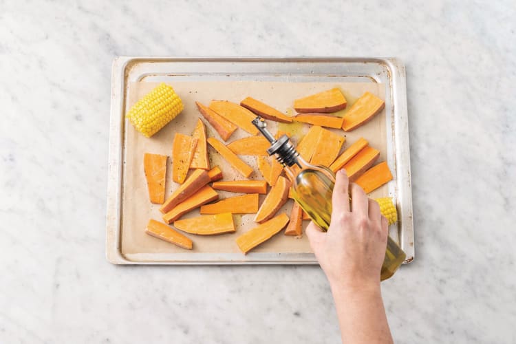 Bake the wedges & corn