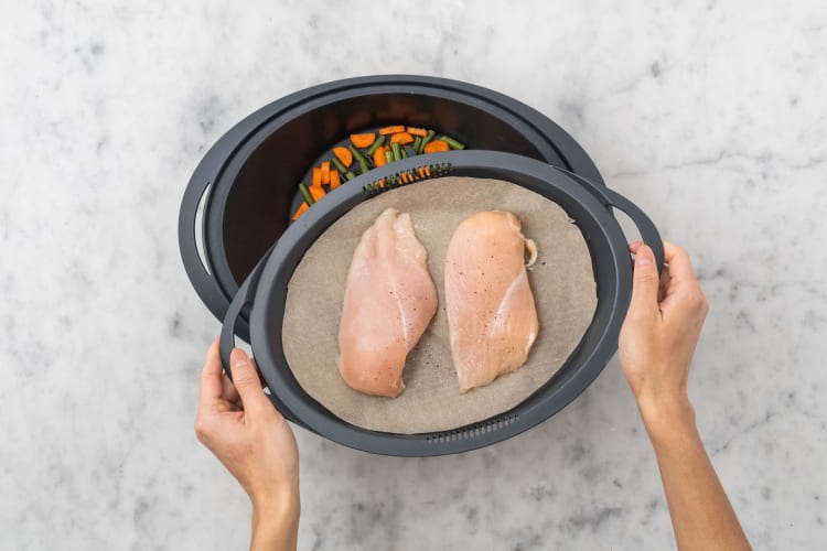 Gemüse & Pouletbrust vorgaren