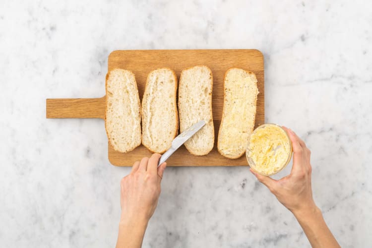 Cuire la demi-baguette