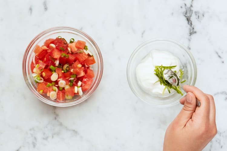 Make Salsa and Lime Sour Cream