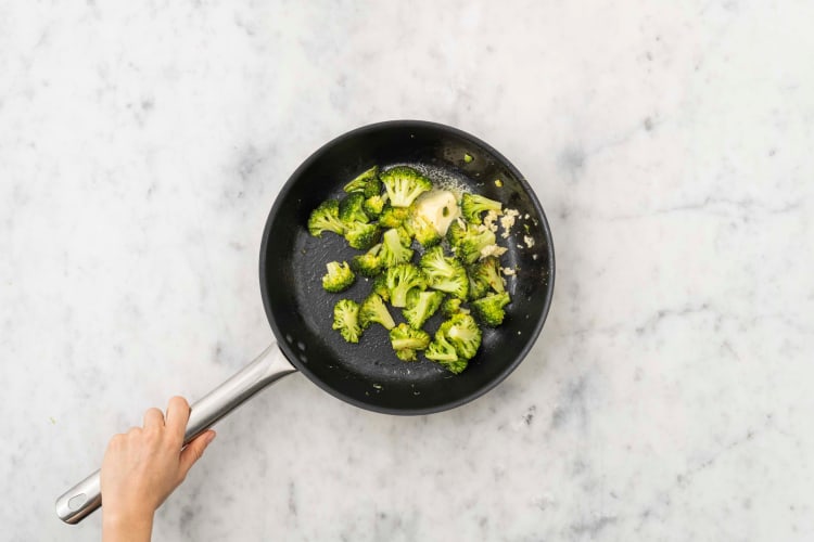 Cook garlic broccoli