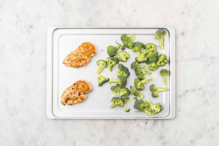 Roast chicken and broccoli