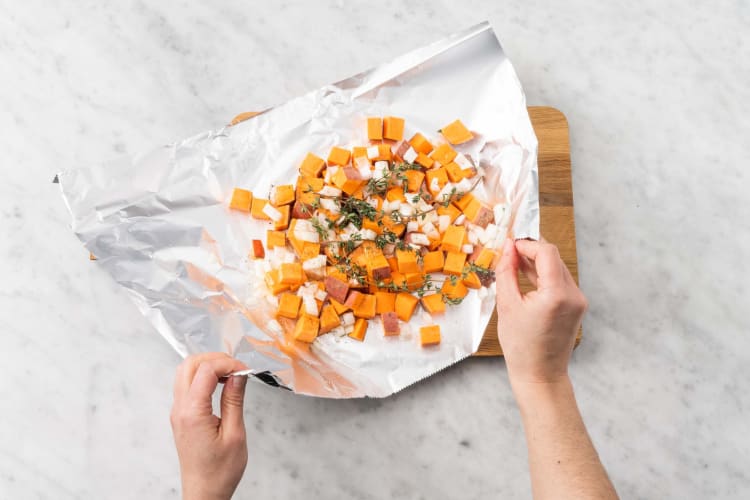 Prep sweet potatoes