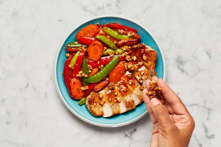 Sesame Chili Pork Chops & Veggie Stir-Fry Recipe