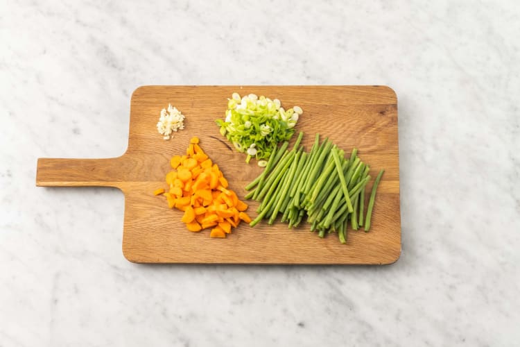 Cook potatoes and prep