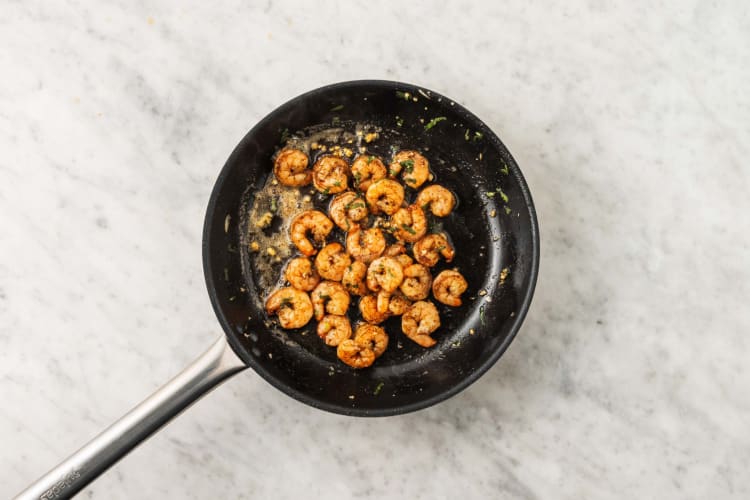 Brown butter and cook shrimp