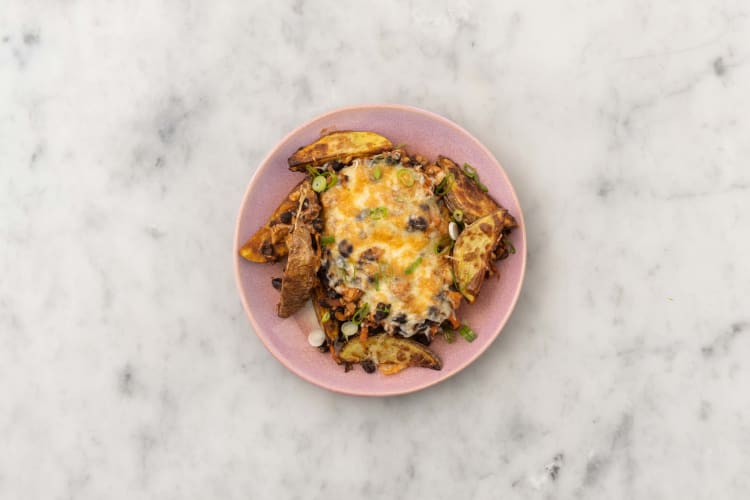 Smoky Bbq Chicken And Black Bean Loaded Wedges Recipe Hellofresh 6027