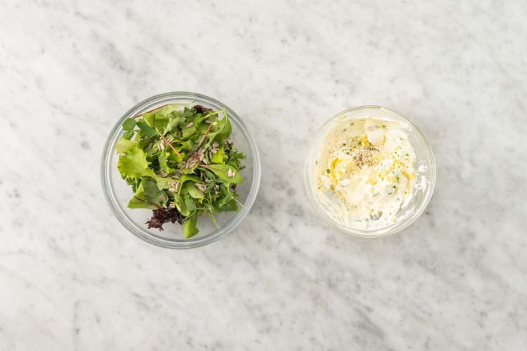 Make herby cream cheese and salad