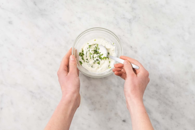 Make cilantro crema