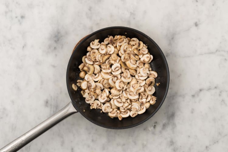 Prep and cook mushrooms