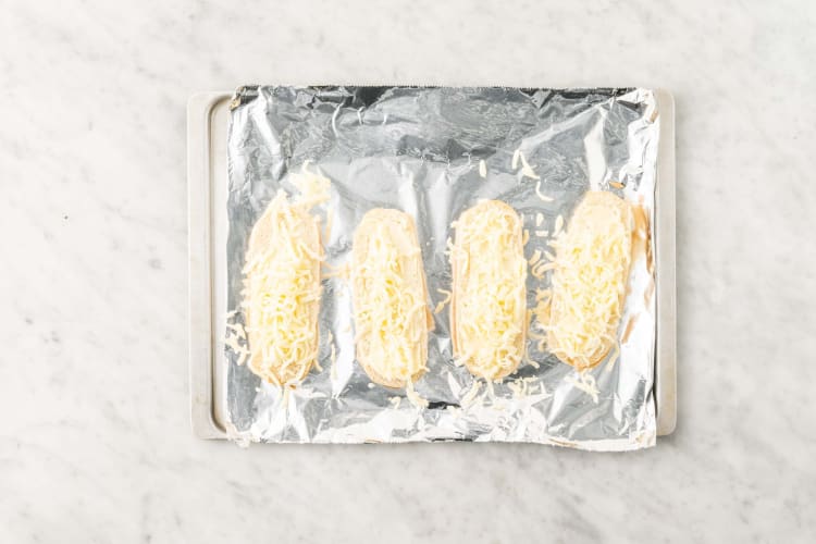 Make cheesy garlic toast