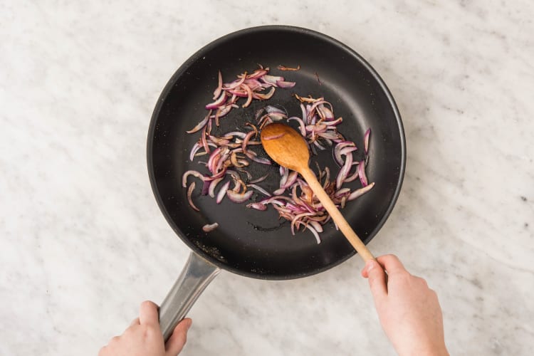 Prep and cook onions