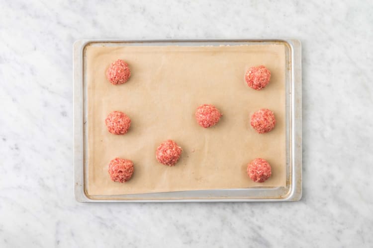 Prep and bake meatballs