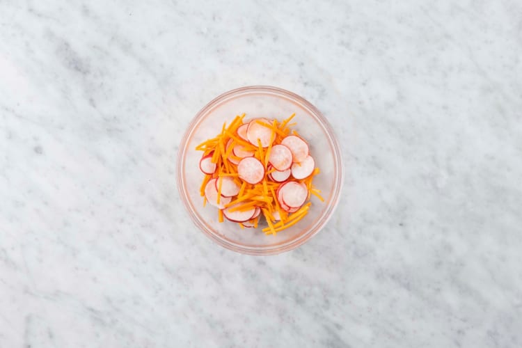 Marinate carrots and radishes