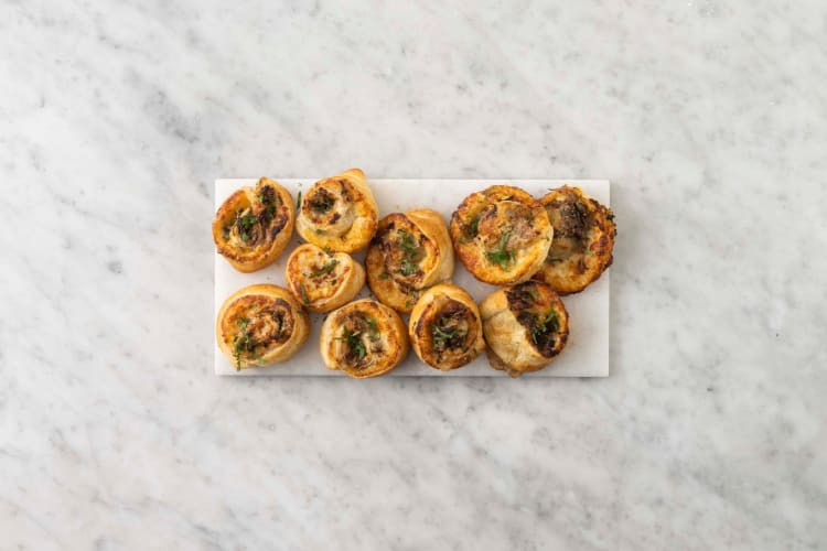 Bake pinwheels and serve