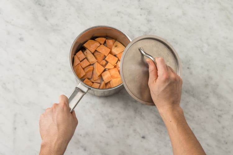 Cook sweet potatoes