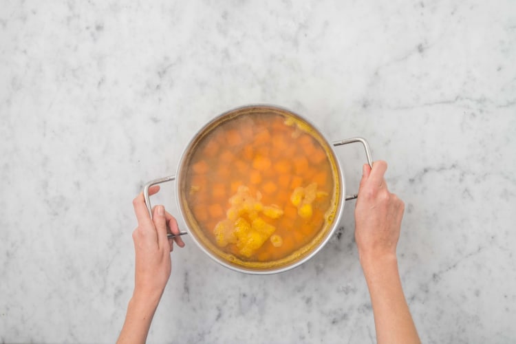 Cook sweet potatoes