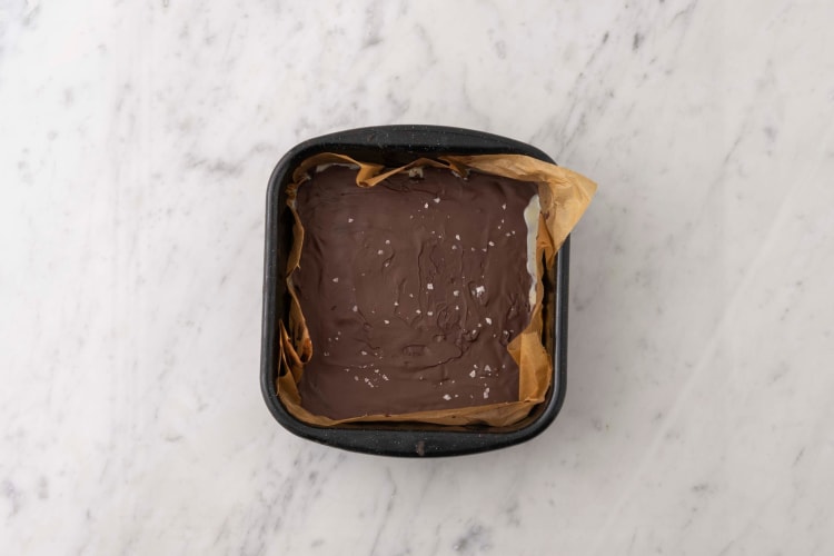 Night before (or early morning): Melt chocolate