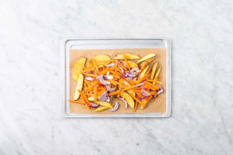 Gemüse backen