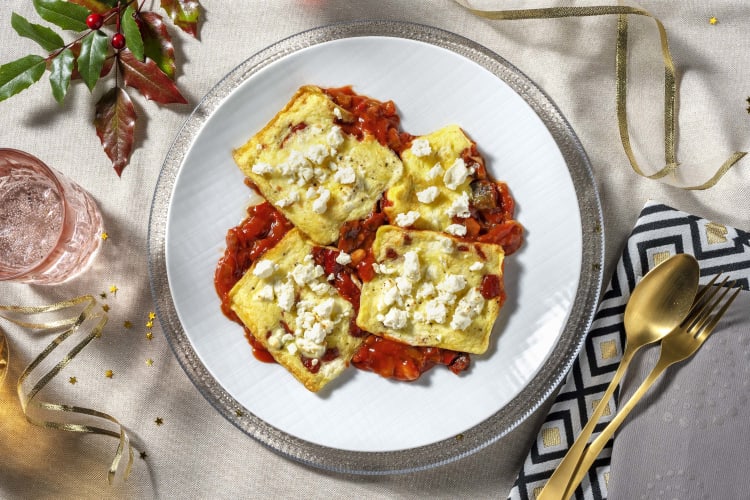 Scrambled shakshuka met witte kaas