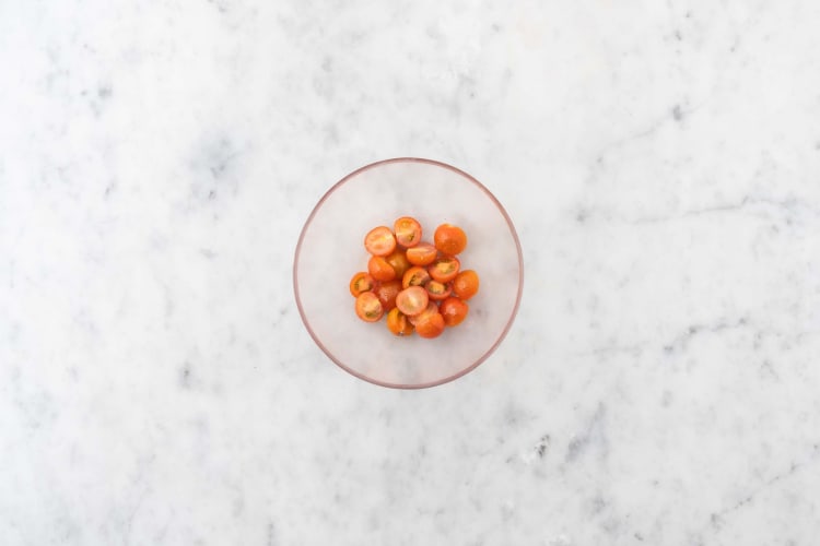 Prep and marinate tomatoes