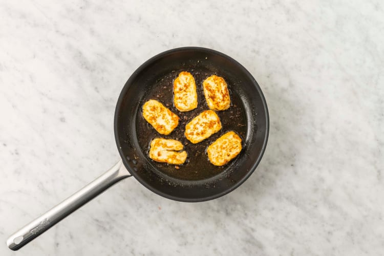 Fry and Glaze the Halloumi