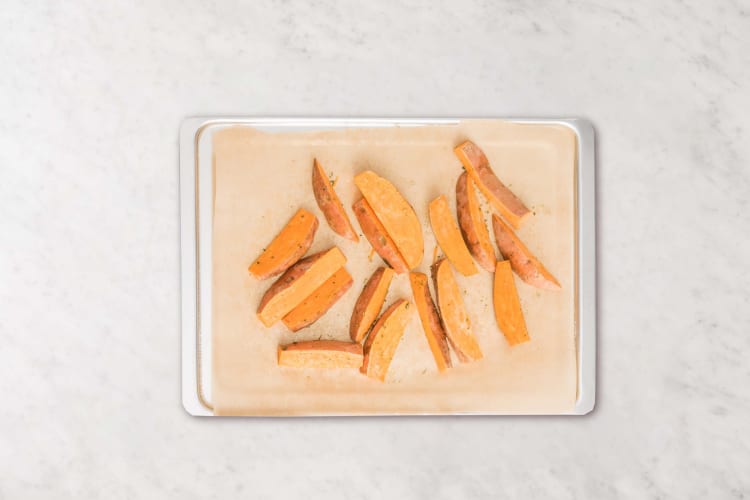 Roast sweet potato wedges