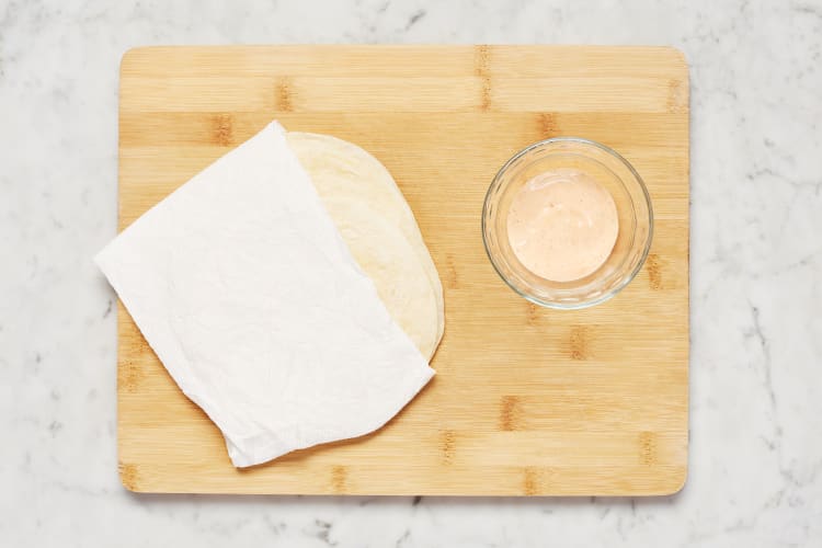 Mix Mayo & Warm Tortillas