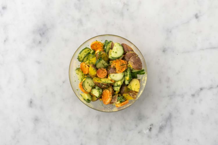 Préparer la salade de grenailles