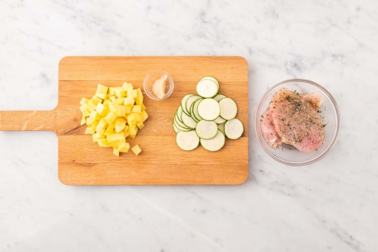 Thyme Chicken and Roasted Zucchini Recipe HelloFresh