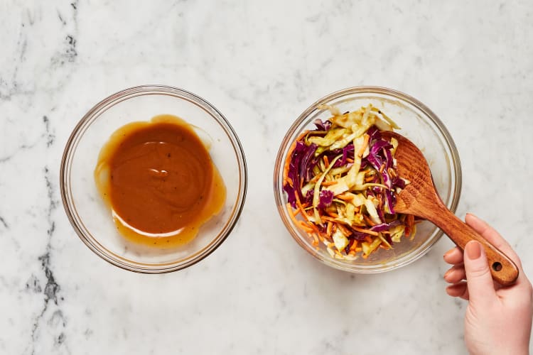 Make Dressing & Toss Slaw